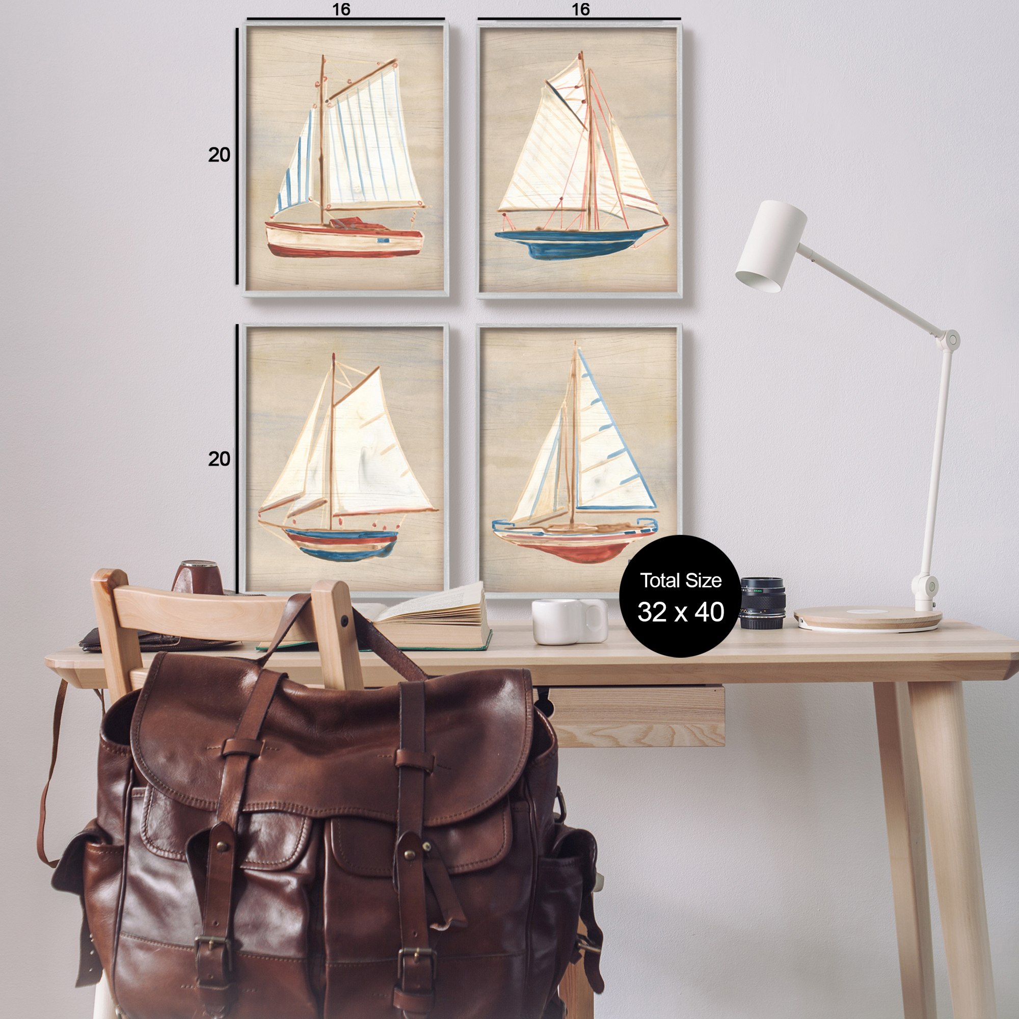Stupell Industries Various Rustic Boats Transportation Painting Gray Framed Art Print Wall Art, 16 x 20
