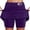 Purple, variant on Women's Mid Rise Culottes With Pocket Sports Casual Fashion Printed Skirt Rip Skirt Length 2, Size XXL