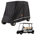 thumbnail image 1 of VEVOR Funda para carrito de golf de 4 pasajeros, cubierta completa de poliester 600D, universal para la mayoría de las cubiertas de coches de club, impermeable, resistente al sol y al polvo, negro, 1 of 9