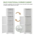 thumbnail image 5 of Tall Bathroom Corner Cabinet, Corner Bathroom Storage Cabinet with Doors and Adjustable Shelves, Slim Bathroom Floor Corner Cabinet for Kitchen, Bathroom, Living Room ( White), 5 of 9