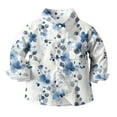 thumbnail image 3 of OGLCCG Kids Girls Button Down Shirts Floral Printed Long Sleeve Casual Blouse Tops 2025 Spring Summer Loose Fit T-Shirts 3-16 Years, 3 of 4
