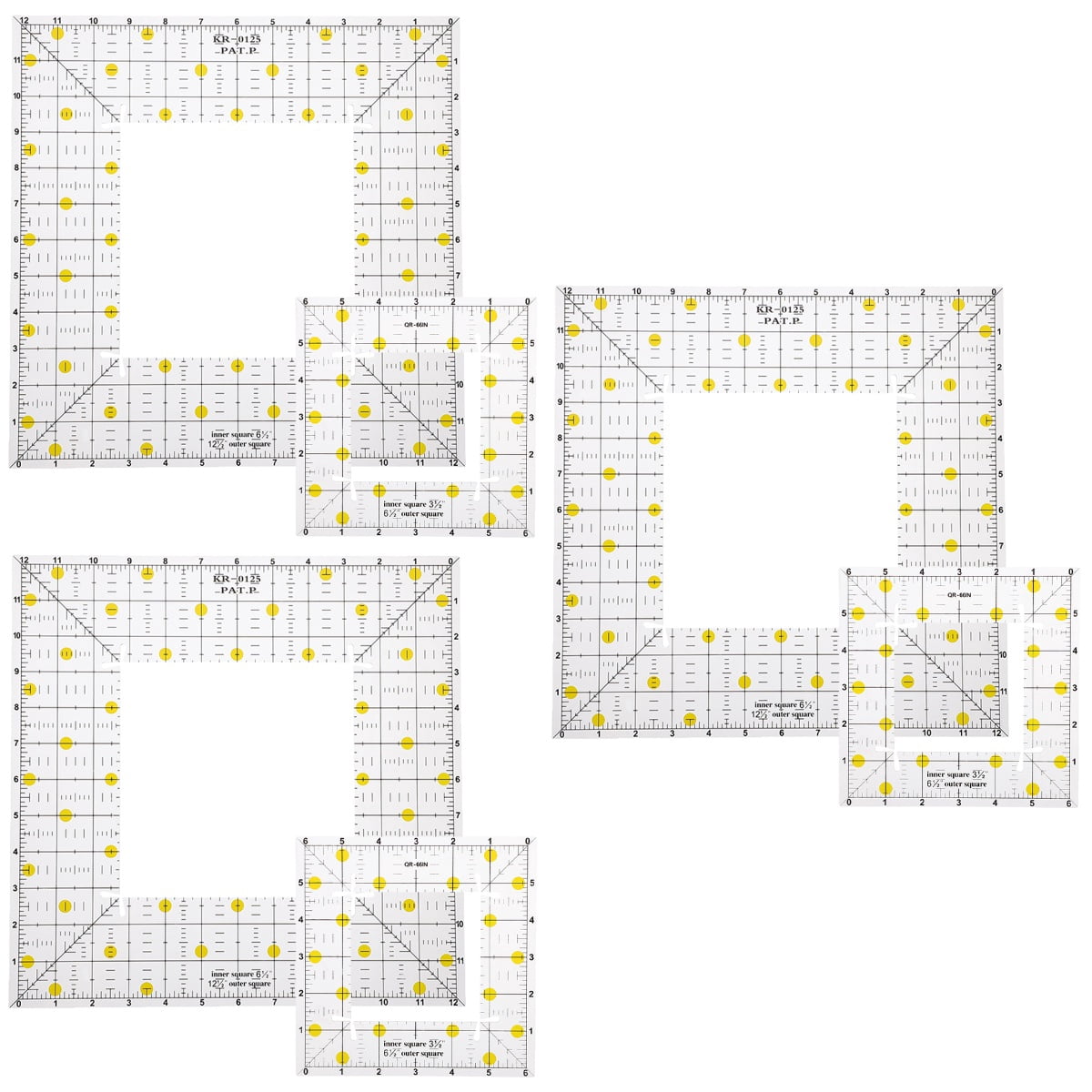 HOOWIFFY Clear Acrylic Quilting Ruler with Patchwork Grid, Easy to Read and Use for Sewing and Craft Projects