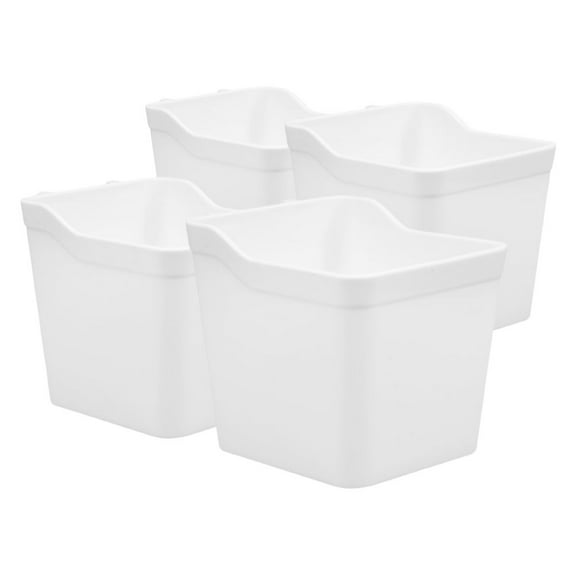 White Pegboard Storage Cups for Organizing Small Items 4 Pieces ABS Material