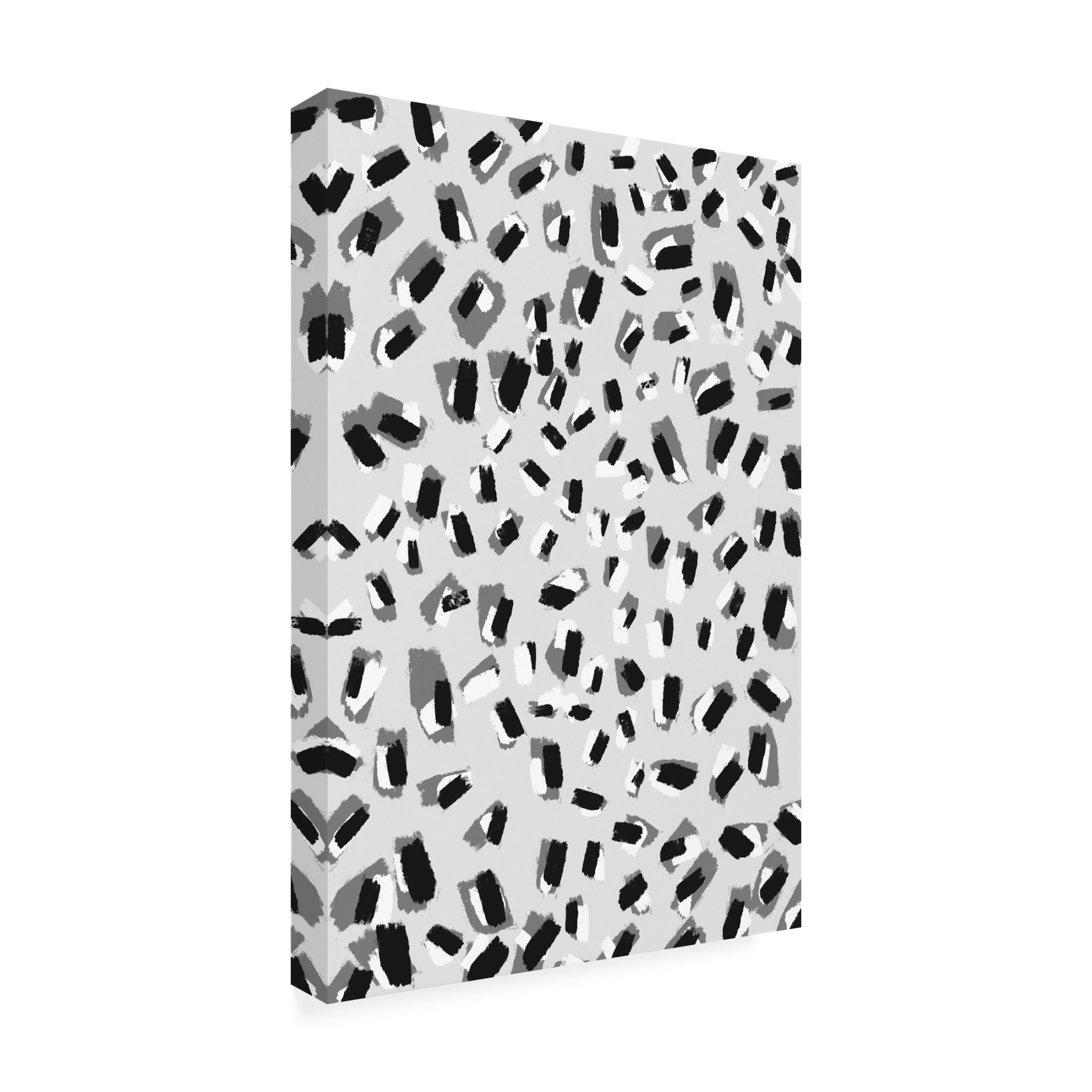Canvas Wall Art - Treechild 'Black And White Little Strokes' Wall Art for Living Room, Bedroom, or Office D?cor by Trademark Fine Art - 16 x 24 Inches
