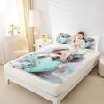 thumbnail image 3 of Homewish Green Bowtie Yorkshire Terrier Queen Sheets,Pet Lovers Queen Sheet Sets,Daisy Decor,4 Pieces,1 Flat Sheet, 1 Fitted Sheet and 2 Pillowcases, 3 of 6