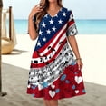 thumbnail image 2 of Erwazi Summer Plus Size Dresses for Women 4th Of July Printed Crew Neck Sleeveless Ankle Length Dress Celebrations Outdoor Parties Activities Casual Dresses, 2 of 8