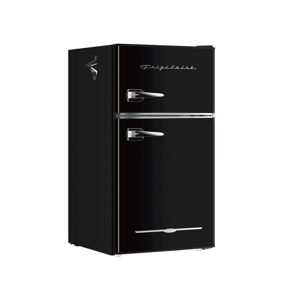 Frigidaire 3.2 Cu. ft. 2-Door Retro Compact Bar Refrigerator with Freezer and Side Bottle Opener, EFR840 (Black)