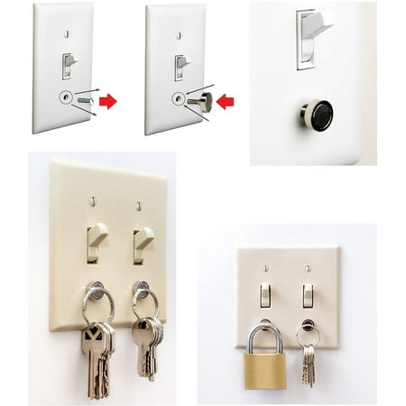 

UbiGear 4 Pcs Magnetic Screw Key Holder Hanger Organize Hook Mount Tool Rack for Lightswitch Switch Panel