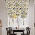 thumbnail image 3 of Vintage Flowers Tie Up Curtains for Windows, Adjustable Balloon Window Shades, Spring Yellow Floral Country Leaves Blue Birds Kitchen Window Treatments Farmhouse Short Curtains 42"x45", 3 of 8
