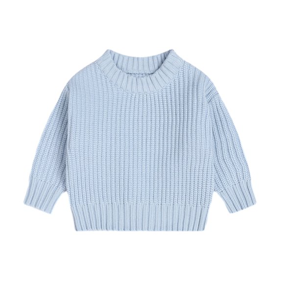 GYRATEDREAM Toddler Boys Girls Crewneck Sweaters Kids Fall Long Sleeve Cute knit Pullover Shirts Tops for 1-9Y Blue
