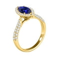 thumbnail image 4 of Mauli Jewels Rings for Women 0.80 Carat Elegant Look Diamond And Marquise Shape Created Tanzanite Ring 4-prong 10k Yellow Gold, 4 of 7