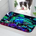 thumbnail image 3 of Neon Mushroom Plush Flannel Bath Rug 16x24 Inches, Quick Dry Absorbent Non Slip Mat for Bathroom Sink Tub, 3 of 8