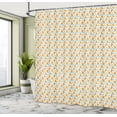 thumbnail image 4 of Ambesonne Fruits Shower Curtain, Mango Leaves Tropical Forest, 69"Wx70"L, Marigold and Petrol Blue, 4 of 4
