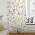 thumbnail image 6 of Yellow Grey Botanical Sheer Curtains 54 Inches Long, Spring Floral Watercolor Light Filering Curtains, Breathable Simi Curtain Privacy Drapes for Kitchen Bathroom Nursery Small Window Treatment, 6 of 9