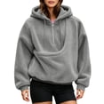 thumbnail image 3 of Fuzzy Full Zip Dog Pouch Hoodie for Women, Plush Pet Carrier Jacket, Warm Zip Up Sweatshirt for Dog Lovers Home Lounging Daily Wear, 3 of 6