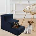 thumbnail image 6 of Cat Ramp Dog Stairs Ladder Machine Washable Cover Portable Scratch Resistant Stair Cover Multifunctional for Small Dogs Cats L 3 Step Dark BLue, 6 of 10