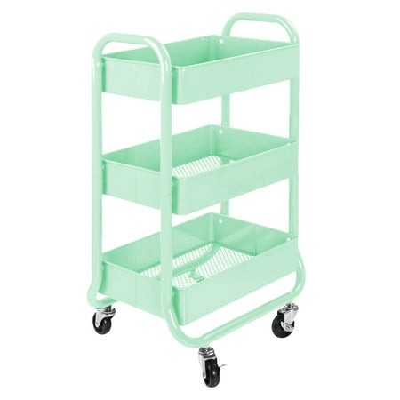 3 Tier Metal Storage Rolling Cart Departments