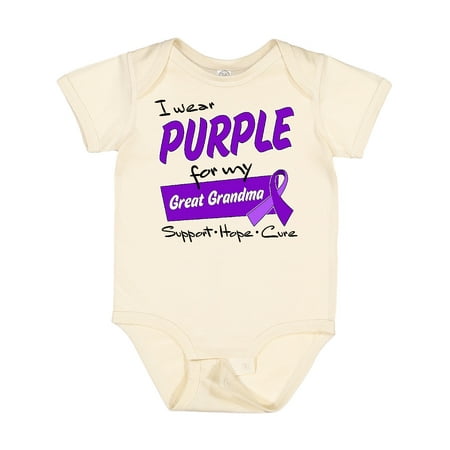 

Inktastic I Wear Purple for My Great Grandma-Support Hope Cure Boys or Girls Baby Bodysuit