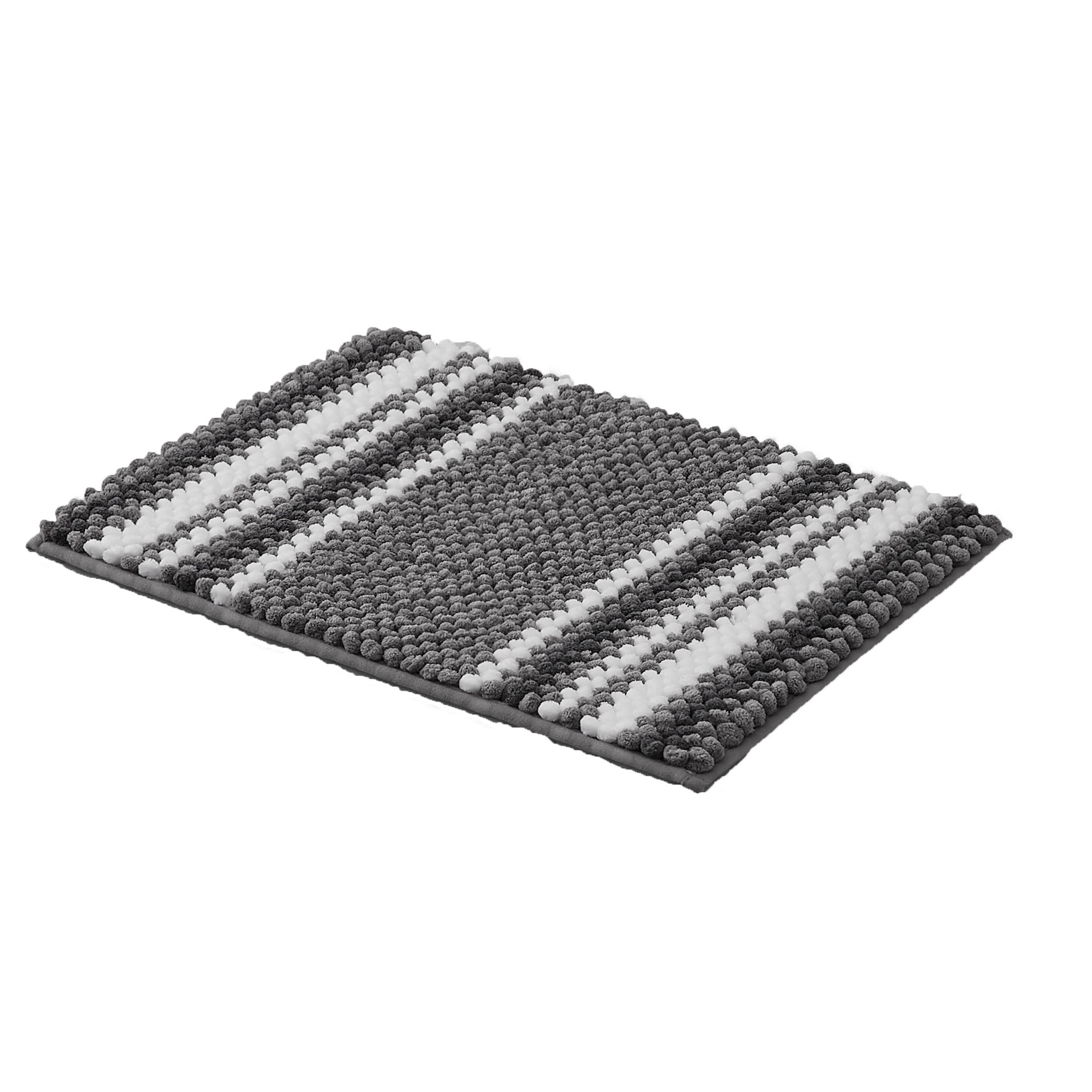 VCNY Home Aiden Jacquard Chenille Noodle Bath Rug, 17 x 24, Dark Grey
