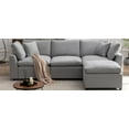 thumbnail image 3 of Newest 4 Seats U Shaped Couch Down Filled Upholstery Convertible Sectional Sofa, L Shaped Couch with Reversible Chaise, 3 of 7