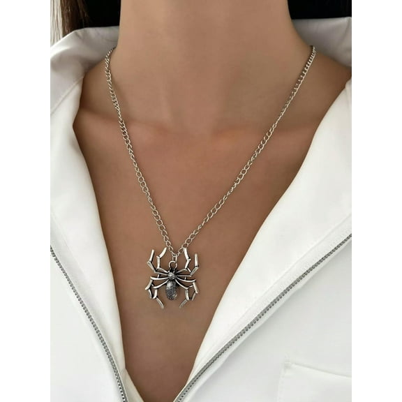 EOEMY Spider Pendant Necklace Creative Necklace For Women Fashion Jewelry-Default