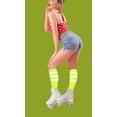 thumbnail image 5 of Knee High Socks Colorful Roller Skate Socks Striped Socks Over The Calf Tube Socks for Women Girls(1 Pair), 5 of 8