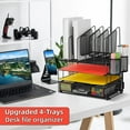 thumbnail image 6 of Marbrasse Desk Organizer with Drawer, 4-Tier Mesh Desk File Organizer with 5 Vertical File Holders and 2 Pen Holders, Multifunction Desktop Organizer,Desk Organizers and Accessories for Home Office, 6 of 7