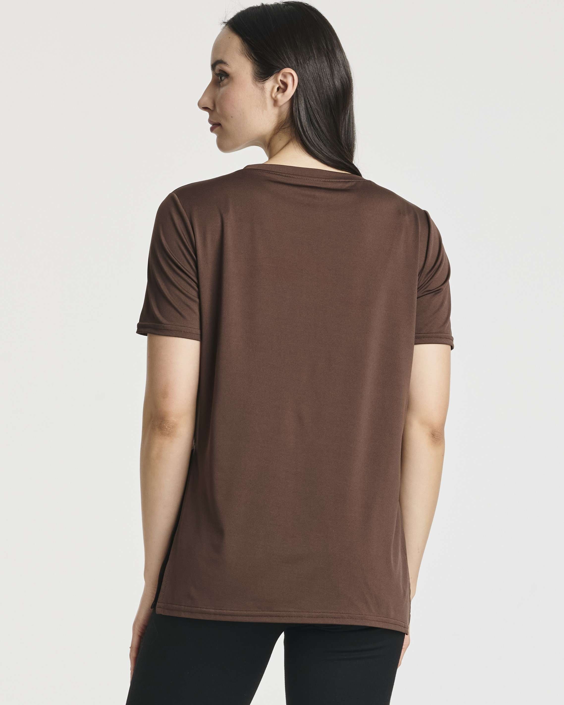 Real Essentials 5 Pack: Women's Short Sleeve Active Workout T-Shirts - Dry Fit Gym Tops with Split Hem (Plus Sizes)