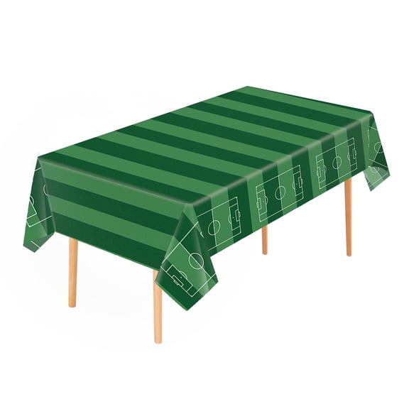 Peva Tablecloth, Waterproof Tablecloth, 54X108 In, Green Soccer Field Print, Disposable Table Cover, Soccer Birthday, Soccer Party Supplies, Birthday Party Supplies, Football