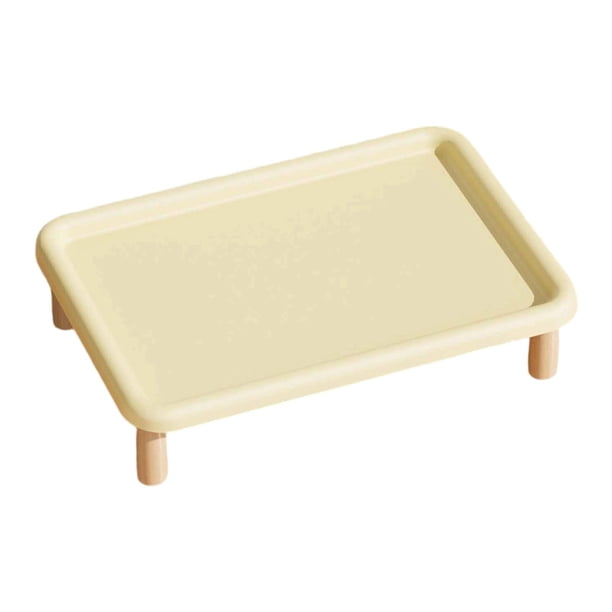 Soporte ergonómico elevado para comedero de mascotas, ideal para gatos y perros, multifuncional y que ahorra espacio. Amarillo