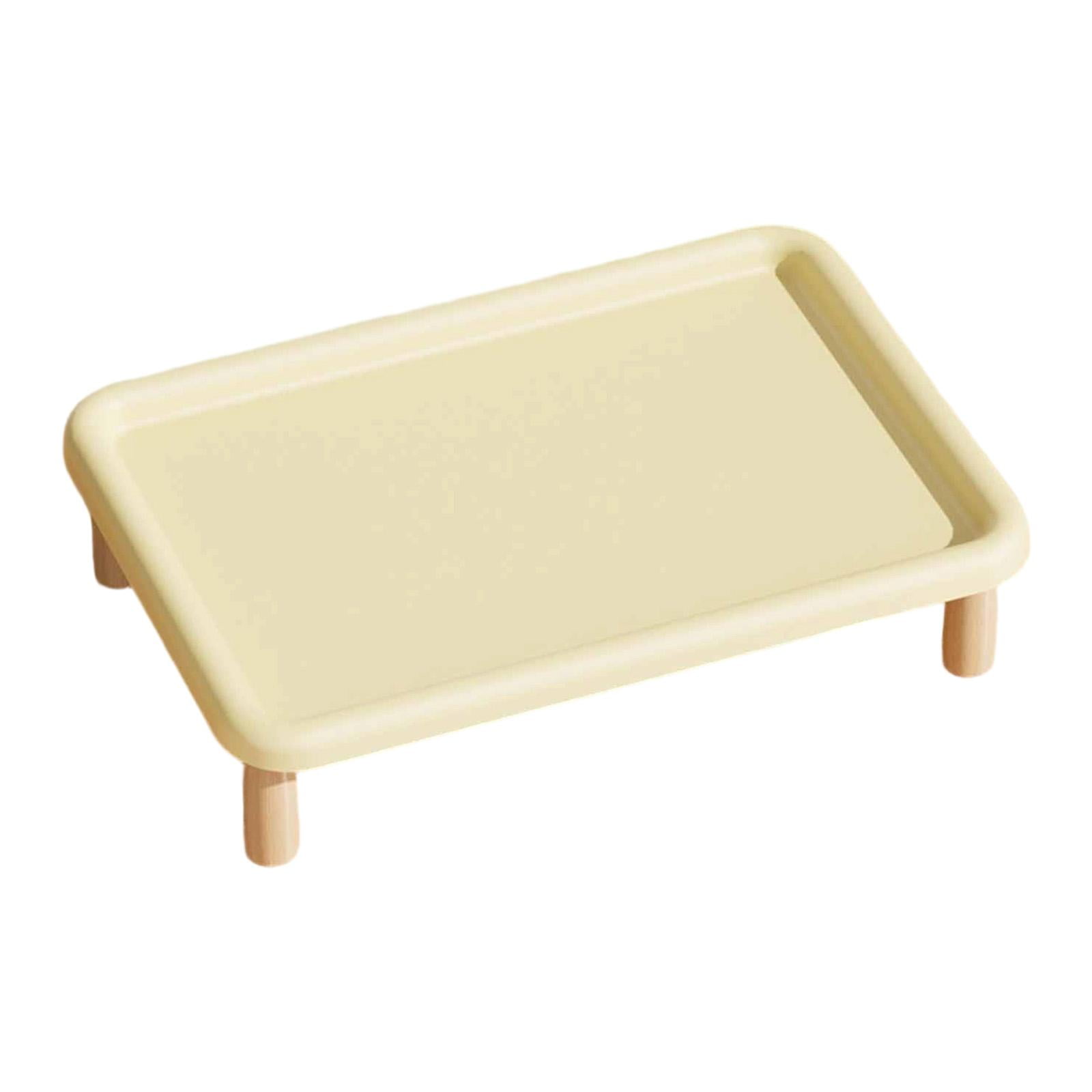 kowaku Pet Feeder Stand Cat Feeding Station Water Dispenser Holder Elevated Food Bowl Non-Slip Washable Made of Wood And PP for Cats And Dogs Feeding Area Yellow