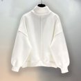 thumbnail image 6 of BAETEUY Unisex Fall Winter Sweatshirt - Half Zipper Half High Collar Solid Color Sport Top, 6 of 7
