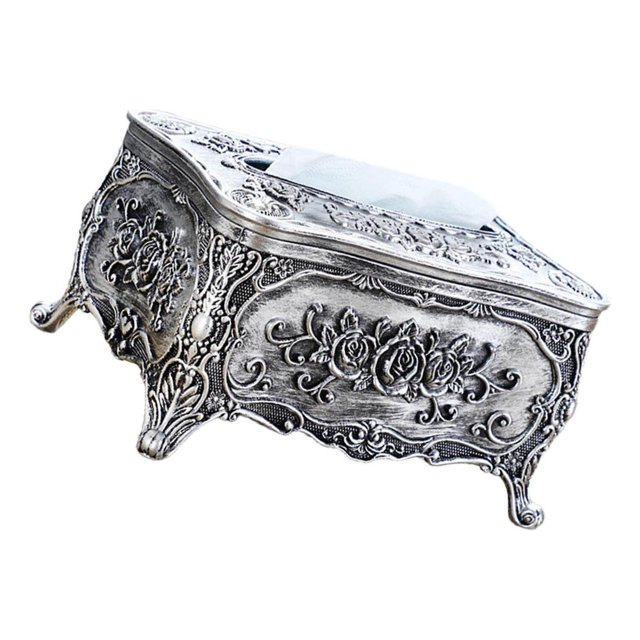 Elegant Tissue Box Holder Organizer Napkin Dispenser for Office covers rectangular Plastic Restaurant Home Tin