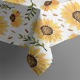 thumbnail image 4 of White Sunflower Leaf Seed Pattern Rectangle Tablecloth 60"x102",Waterproof Polyester Rectangle Table Cloth, Wipeable Spillproof Polyester Tablecloth for Dining, Camping, Indoor and Outdoor, 4 of 6