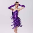 thumbnail image 7 of Oplxuo Women's Sequins Fringe Latin Dance Costumes Gatsby Cocktail Party Flapper Dress Sexy Tango Ballroom Rumba Outfits, 7 of 7