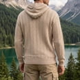 thumbnail image 7 of Yutgune Men's Cable Knit Pullover Hoodie, Textured Long Sleeve Hooded Sweater with Drawstring and Kangaroo Pocket, 7 of 7