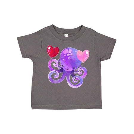 

Inktastic Valentine’s Day Cute Purple Octopus with Heart Balloons Gift Toddler Boy or Toddler Girl T-Shirt