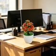 thumbnail image 2 of Leodye 1PCS Fake Plastic Potted Plant with Pot Small Tabletop Faux Floral Decor for Household Kitchen Bar office Indoor Display -7.87x3.94x3.94in, 2 of 6
