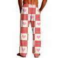 thumbnail image 5 of LIaqionyy Valentine's Day for Men's Pajamas Pants Casual Plaid Loose Lightweight Lounge Sleepwear with Pockets, 5 of 7