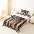 thumbnail image 5 of Manfei Deer Skull Twin Sheets,Vintage Usa Flag Bedding,3 Pieces,1 Fitted Sheet and 1 Pillowcase, 5 of 6