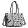 thumbnail image 2 of Teacher Tote Bag,Paw Prints and Bones Teacher Utility Tote Bag,Large Work Tote Bags for Women with Multiple Pockets,Top Zipper Closure,13.8x10.6x6.7 Inch, 2 of 5