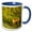 Blue/White, variant on 3drose, at Midway Lake in the Tetlin Nwr, Alaska. Inquisitive Red Fox., 11oz Two-tone Black Mug