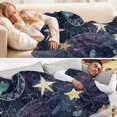 thumbnail image 5 of Camping Quilt Ultralight 70*55in Flannel Fabric Ultra-soft, Warm and Lightweight Camping Blanket Packable Fluorescent Blanket Minimalist Holiday Gifts Milky Way Moon, 5 of 8