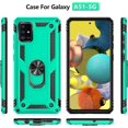 thumbnail image 2 of Compatible with Galaxy A51 5G Case,[Not Fit Galaxy A51 4G Version] [Military Grade] Ring Car Mount Kickstand Hybrid Hard PC Soft TPU Shockproof Protective Case for Samsung Galaxy A51 5G (Teal), 2 of 7