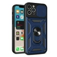 thumbnail image 2 of For Apple iPhone 16 (6.1") Built in Sliding Camera Lens Protection & Finger Ring Stand Holder Hybrid PC Shockproof Phone Case Cover by Xpression - Blue, 2 of 8