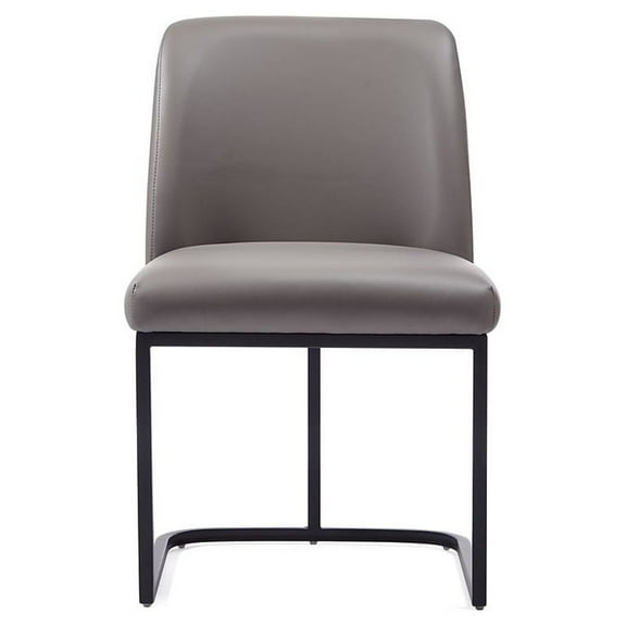 Manhattan Comfort Serena Faux Leather Dining Chair in Grey DC056-GY