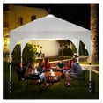 thumbnail image 2 of WDZS 10x10ft Pop-Up Canopy Tent with 17 Solar LED Lights, Outdoor Garden Gazebo, Ez Set-up Instant Sun Shelter Tent w/Wheeled Bag, 4 Sandbags, Ropes & 12 Stakes for Parties, Beach, Camping, White, 2 of 9