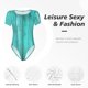 thumbnail image 4 of Fotbe Turquoise Wooden2 Body de Mujer con Cuello Redondo y Mangas Cortas, Sin Mangas Ajustado, Suave, Cómodo y Básico-Small, 4 of 7