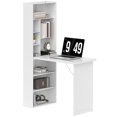 thumbnail image 1 of HOMCOM Bureau Convertible avec Tableau Blanc et Étagère Table Multifonction, Blanc, 1 of 10
