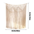 thumbnail image 3 of Tapiz de pared tejido a mano bohemio | Flecos de encaje de algodón beige | Colgante de macramé grande de 39x43in | Decoración elegante para la sala de estar de la oficina en casa | Tapicería de, 3 of 8